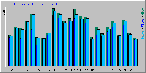 Hourly usage for March 2015