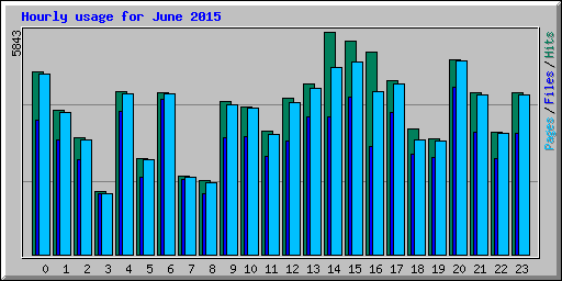 Hourly usage for June 2015