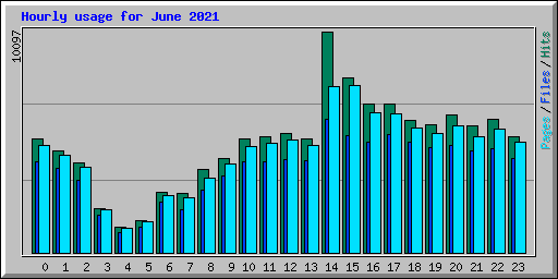 Hourly usage for June 2021