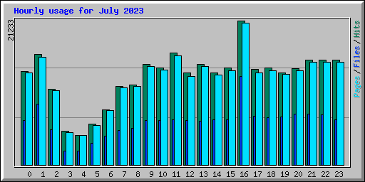 Hourly usage for July 2023